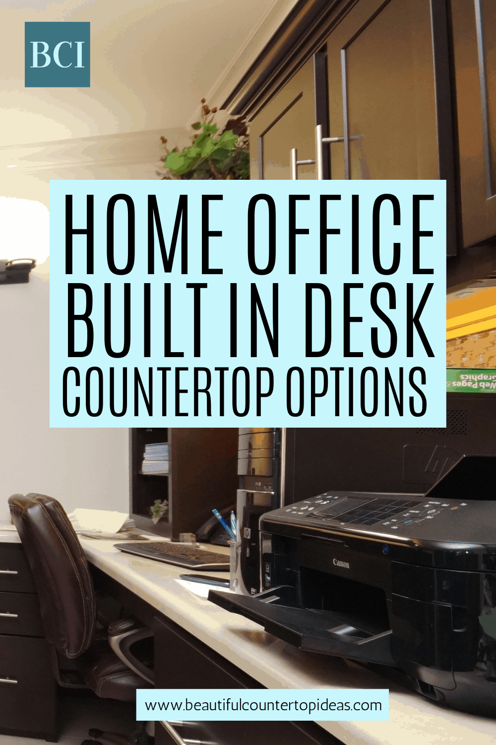 With everyone doing WFH and remote learning, a home office built in desk might be a good idea. Get advice on the countertop options out there.